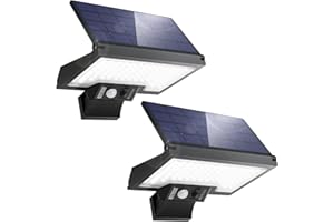JESLED 2 Pack - Luz Solar Exterior, 108 LEDs Focos Solares con Sensor de Movimiento, 2600 mAh, 4 Modos Lampara de Seguridad para Jardín Patio, Camino, Entrada, Garaje, Escaleras