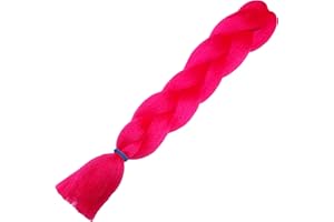 weWelle Extensiones Pelo 100% Kanekalon Jumbo | Rosa - Pink | Pack 1 ud. 24’’ 60 cm 100 gr. | Cabello Sintético Trenzas Africanas Suave y Duradero.