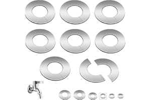 SWTYExt Lot de 8 rosaces pour tuyau de chauffage - 35 mm - En acier inoxydable - Pour tuyaux de chauffage - Couvercle de valve - Rosace pour lavabo et tuyaux