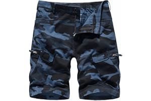LY4U Mens Cargo Shorts Casual Cotton Combat Shorts with Multi Pockets