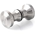 TERRIFI Shower Glass Door Handles, 304 Stainless Steel Bathroom Pull Knob with Stain Finish for Glass Door Solid Back-to-Back Shower Door Knob Glass Door Bathroom Double-Sided Handle