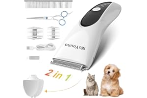 MoYouno Tondeuse pour Chien pour Le toilettage à Faible Bruit, Tondeuse à Poils d'animaux pour Chats Lapins, tondeuses de toilettage sans Fil Rechargeables pour Manteaux épais, Petites Zones