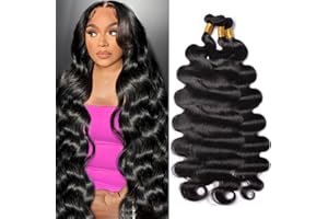 MsSunlight Human Hair Bundles 18 18 18 Inch Body Wave Bundles Human Hair 100% Unprocessed 12A Brazilian Virgin Deals Quick Body Wave Hair Bundles Natural Color