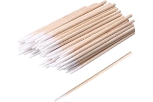 ZHIYE Cotton Buds, 400 pcs Cotton Swab, for Eyebrow Tattoo Beauty Make-up Color Nail Seam Dedicated Dirty Picking, Wood Handle Small Pointed Tip Head
