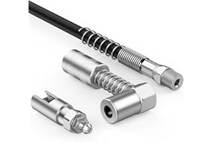 ‎FANTICTAS Fantictas 90-Grad-Fettnippel und geschlitzter Rechtwinkel-90-Grad-Fettnippel-Kombination mit 12-Zoll-Flexschlauch - Entwickelt für zusätzliche Reichweite in engen Räumen