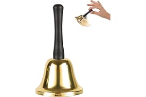 AONAYO Cloche Classique, Cloche à Main,Cloche de Table d'étudiant,clochettes,Cloches de Service,Clochette grelot,Cloches de réception, Mini Cloche, Convient pour l'école, Les dîners de réception