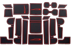 SMABEE Anti Dust Mats Suitable for CR-V/CRV Accessories Premium Custom Non-Slip Car Cup Holder Inserts, Center Console Liner, Door Pocket Liners Interior 20pcs (RED)