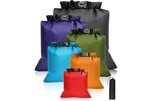 Neialla 6 Pcs Dry Bags Waterproof Set, Lightweight Dry Sacks Portable Dry Bag in 8L 5L 3.5L 3L 2.5L 1.5L Large Capacity Dry Sack Wet Dry Bags for Swimming Paddle Board Kayaking (Multicolor)