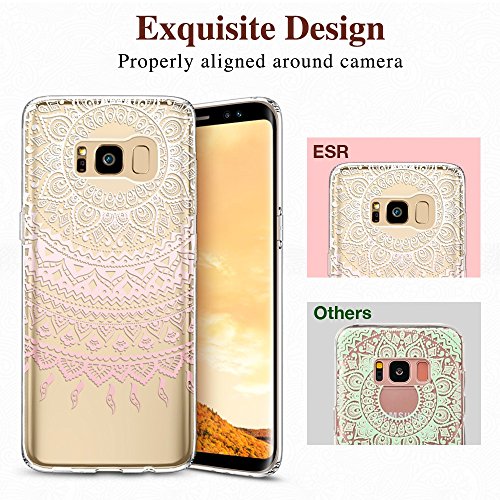 ESR Funda Samsung Galaxy S8 C  rcasa Transparente  F  cil de montar   Protecci  n a Esquinas  Borde Suave   Pl  stico Duro para Samsung Galaxy S8 - Manjusaka Rosa