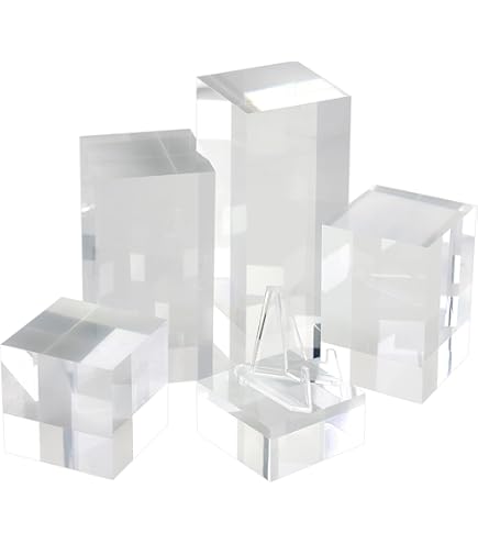 OLYCRAFT 4 PCS Cube Acrylique Transparent - Présentoirs Pour