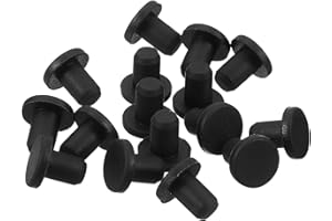 QUARKZMAN 16 Pezzi Tappo in Gomma Nero, 4,8mm Tappo Fori per 4,5mm/0,18" Foro, Copriforo Silicone Coperture per Provetta Laboratorio