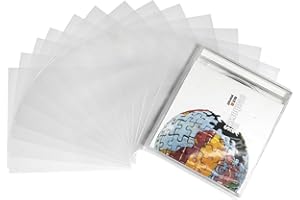 SDROCERYAM 50 PCS CD/DVD Outer Sleeves 3 Mil Plastic Clear Dustproof Antistatic Suitable for Storage and Protection CD and DVD