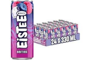‎POIGET Rauch Eistee Berries | Frischester Berries-Eistee mit Himbeer-Heidelbeer Geschmack | Purer Tee Genuss | Idealer Durstlöscher | Erfrischungsgetränk | 24x 330ml Dose