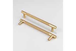 Pexintek Pack of 2 Cabinet Handles Gold Modern Handles Furniture Handles 160mm Hole Distance Door Handles Kitchen Drawer Handles Vintage Handles for Kitchen Cupboards Dresser Cabinet (Gold)