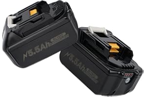 BXOXD 2 baterías de repuesto de 5,5 Ah para baterías Makita de 18 V, compatible con BL1860 BL1860B BL1850 BL1850B BL1840 BL1840B BL1830 BL1830B BL1815 BL1825 BL1835 BL1845