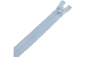 Plush Addict Heavy Duty Chunky Plastic Open-Ended Zip Fasteners for Sewing, Crafts, Clothing and Accessories - Pale Blue - 16" (41cm)