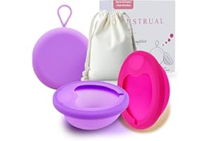 ‎KETLIYAZE Ketliyaze 2 Stück Menstruationsscheibe Größen S L, Menstruationstasse Wiederverwendbare Periodenscheibe, Weich Auslaufsicher Menstruationsscheibe aus Silikon, Alternative zu Tampons