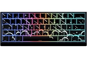 ‎JSJT JSJT PBT Side Printed Translucent Star Rain Theme Black Keycaps, 74-Key Cherry Profile Keycap Set for Cherry MX Switch 60/61/65/67/68 Layout Mechanical Keyboard