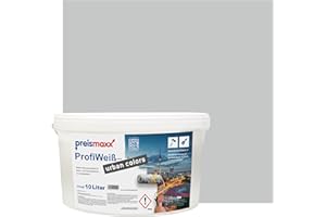 Preismaxx Profiweiß urban colors, bunte Wandfarbe, grau, steingrau, stone grey 10L, Innenfarbe, hohe Deckkraft Klasse 2, matt