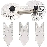 YOTINO Contafiletti per Viti Filettate, Filettatura Passo in Acciaio Calibro Passo 52PC Metrico+Pollici 55 ° + 60 ° (4 pezzi)