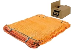 DeeGoods 100 Stück Raschelsäcke - Aufbewahrungssäcke für Obst und Gemüse - Kartoffelsack - Netzsack für Kaminholz Äpfel Kartoffeln (100, 41x63cm (12,5 kg))