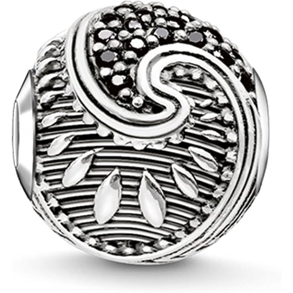 Thomas Sabo Damen Herren-Bead Knoten Karma Beads 925 Sterling Silber Geschwärzt Zirkonia Schwarz K0237-643-11