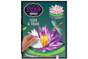 Hinkler Kaleidoscope Sticker Mosaic Flora and Fauna - Painting by Sticker - Adult Sticker Book - Animal Sticker Book for Adults - Puzzle Books for Adults