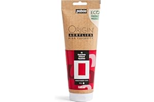 Pebeo - Origin Acrylics 240 ml - Pintura Acrílica Ecodiseñada - Alta Viscosidad - Acabado Mate - Ligante 100% Reciclado - 96% Materias Primas Europeas - Rojo Primario