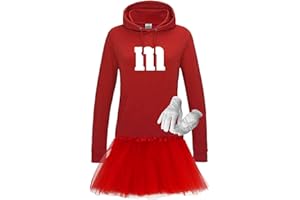 Jimmys Textilfactory Hoodie M&M + Tüllrock Karneval Gruppenkostüm Schokolinse 9 Farben Damen XS-2XL Mundm Fans Tanzgruppe Fasching Verkleidung Rosenmontag