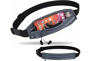 ZOUWEL Riñonera para correr, reflectante, riñonera deportiva, riñonera ajustable, riñonera para teléfono móvil, riñonera para correr, para ciclismo, maratón, correr, viajar, caminar, gris, talla única, Bolsa