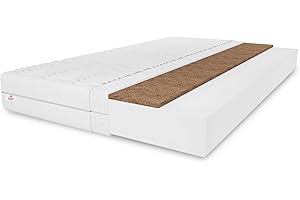 MARPUR Kokos Kindermatratze Baby Kokos 70x140 cm, Babymatratze für Kinderbett, Höhe ca. 10 cm, Härtegrad H3/H4, Farbe: Aloe Vera, inkl. Bezug