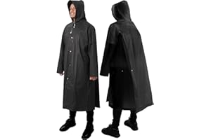 ANYOO Lot de 2 Poncho Pluie Imperméable Unisexe pour Adultes, Cape de Pluie Longue Réutilisable avec Capuche et Extension du Dos pour Homme et Femme Randonnée, Velo, Camping, Taille unique