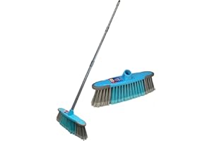 BEST HOUSE ANOTHER FINE PRODUCT Soft Bristle Broom with 1.2M Long Handle – Indoor Sweeping Brush for Tile, Wood, Laminate Floors – Lightweight Broom for Home, Kitchen,Patio, Garden and Office Cleaning (Pack of 1) - By Best House