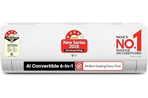 LG 1 Ton 4 Star, DUAL Inverter Split AC (100% Copper Condenser, AI Convertible 6-in-1, VIRAAT Mode, Faster Cooling & Energy Saving, 4 Way Swing, HD Filter with AntiVirus Protection,AS-Q13JNYE,White)