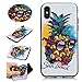 Produktbild Everainy iPhone XS/iPhone X Hülle Silikon Gummi Prägen Muster Ultra Slim Neu Cover Hüllen für iPhone XS/iPhone X Handyhülle Stoßfest TPU Gel Stoßstange Weiß Schutzhülle (Ananas)