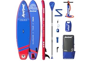 AQUAPLANET SUP Gonfiabile Pace 325 cm. Tavola Paddle Surf (Principianti ed Esperti) con Pinna, Pagaia, Pompa, Kit di Riparazione,Zaino, Guinzaglio, Borsa Stagna, Tracolla
