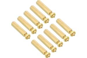 PATIKIL 20mm+6mm M3 Viti Fissaggio 40pz Ottone Esagonali PCB Fissaggio Dadi per Schede Madri Custodie Computer Schede Circuito Elettronici Tonalità Oro
