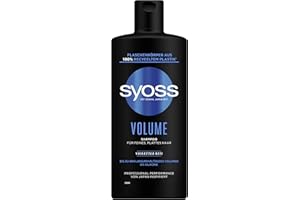 ‎SYOSS Syoss Shampoo Volume (440 ml), für feines & plattes Haar, silikonfreies Shampoo für bis zu 48 h Volumen ohne Beschweren, vegane Formel mit Violettem Reis