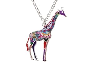 NEWEI Collar de jirafa esmaltada para mujeres y niñas, bonito regalo de joyería de jirafa