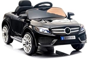 Playhouse Kinder Elektroauto Cabrio GT, für Kinder mit USB LED, Kinderauto Kinderfahrzeug (Schwarz)
