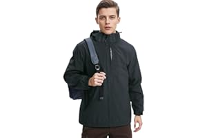 Covisoty Chaqueta Impermeable Para Hombres, Ligera con Capucha Cremallera Chaqueta Cortavientos Para Hombre Viento al Aire libre Para Senderismo Viajes