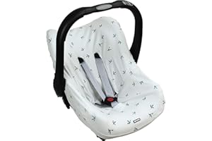 Dooky Seat Cover 0 Origami Swallow Grey Cubierta para el asiento de coche del bebé (para sistema de cinturón de 3 y 5 puntos, grupo de edad 0, adecuado para la mayoría de las marcas) Gris (126804)