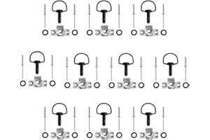 Oldbones - Elementi di fissaggio per moto da corsa a sgancio rapido, anello a D, 1/4 di giro, rivetti di fissaggio per carenatura, tipo B, 19 mm, colore Nero scuro (confezione da 10)