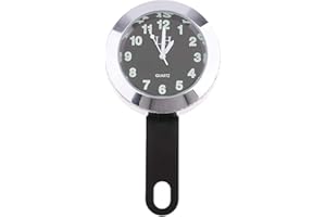 SITRDA Waterproof Motorcycle Motor Mount Dial Clock Motorbike Bicycle Bike Clock and 1 Handlebar Mount (Silver)