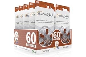 Hearing360 Batterie per apparecchi acustici Rayovac Extra misura 312 marroni (Marrone 312)