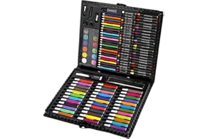 BJ-SHOP Colori Art Set per Studenti, Art Set per bambini Acquerello Matita Kids Drawing Artist Kit Crayon Olio pennello Disegno strumento regalo con scatola per cancelleria scuola 150pcs