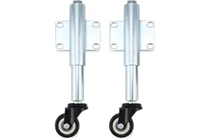 QWORK® 2 st. målrullningsrulle för tunga portar, fjädrad stödrulle - 50 mm - lastkapacitet 60 kg vardera
