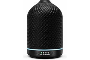 BOBOLYN Diffuseur D'huiles Essentielles Electrique Diffuseur Ultrasonique Aromathérapie en Céramique avec Minuterie D'arrêt Automatique De 7 Couleurs pour Appartement Bureau Maison Yoga 100ML