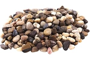 Invero Piedras decorativas pequeñas de colores naturales, ideales para decoración de mesa, macetas, jarrones, jardines, bodas, acuarios y más, bolsa de 1 kg