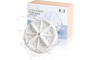 YITOCL Mini Washing Machine, Portable Ultrasonic Washing Machine, 3 In 1 Lazy Magic Laundry Turbine Removes Dirt Washer with USB Powered for Home Travel Business Camping RV Trip, White1